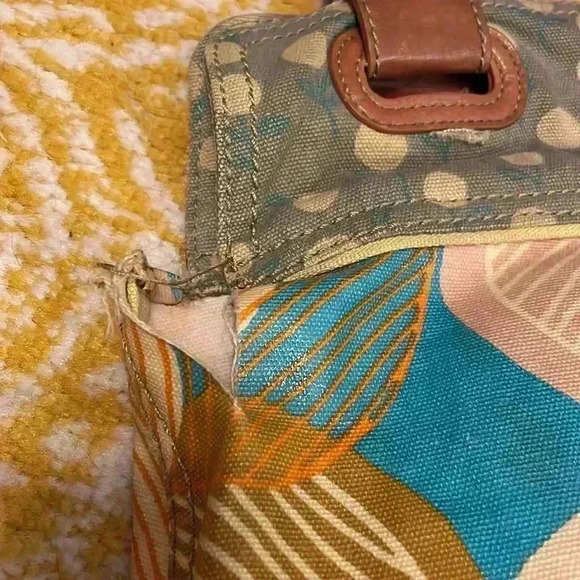 Fossil key per wax cloth, canvas leather shoulder mod bag - Picture 9 of 9